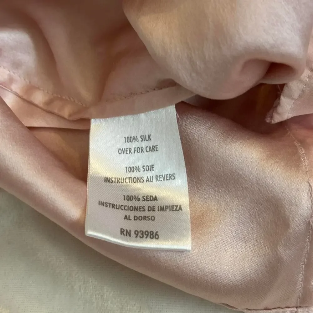 Vintage 90s Silk Pink embroidered beaded Cami Top - Picture 6 of 8